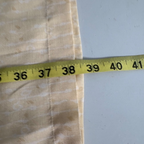 Vintage Lord & Taylor Yellow White Silk Linen 90s Dress - Picture 10 of 10